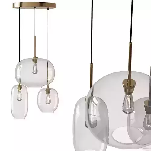 Sculptural Glass 3 Light 3D model