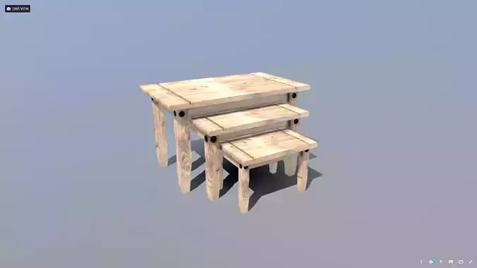 Pine Table Nest Low-poly 3D model