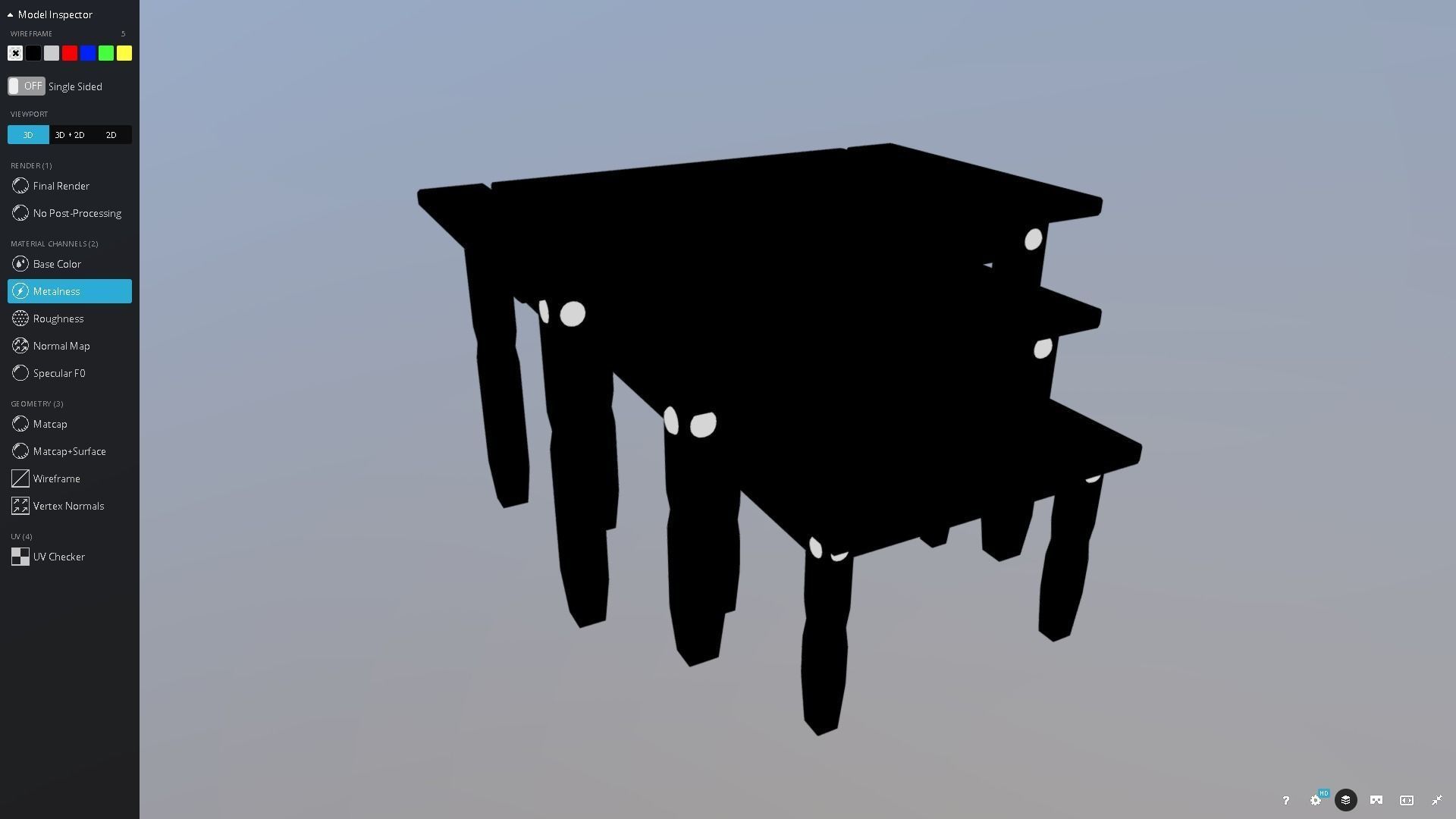 Pine Table Nest Low-poly 3D model_13