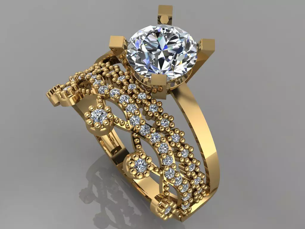 GC GOLD TW094- Diamond ring  3D print model_0