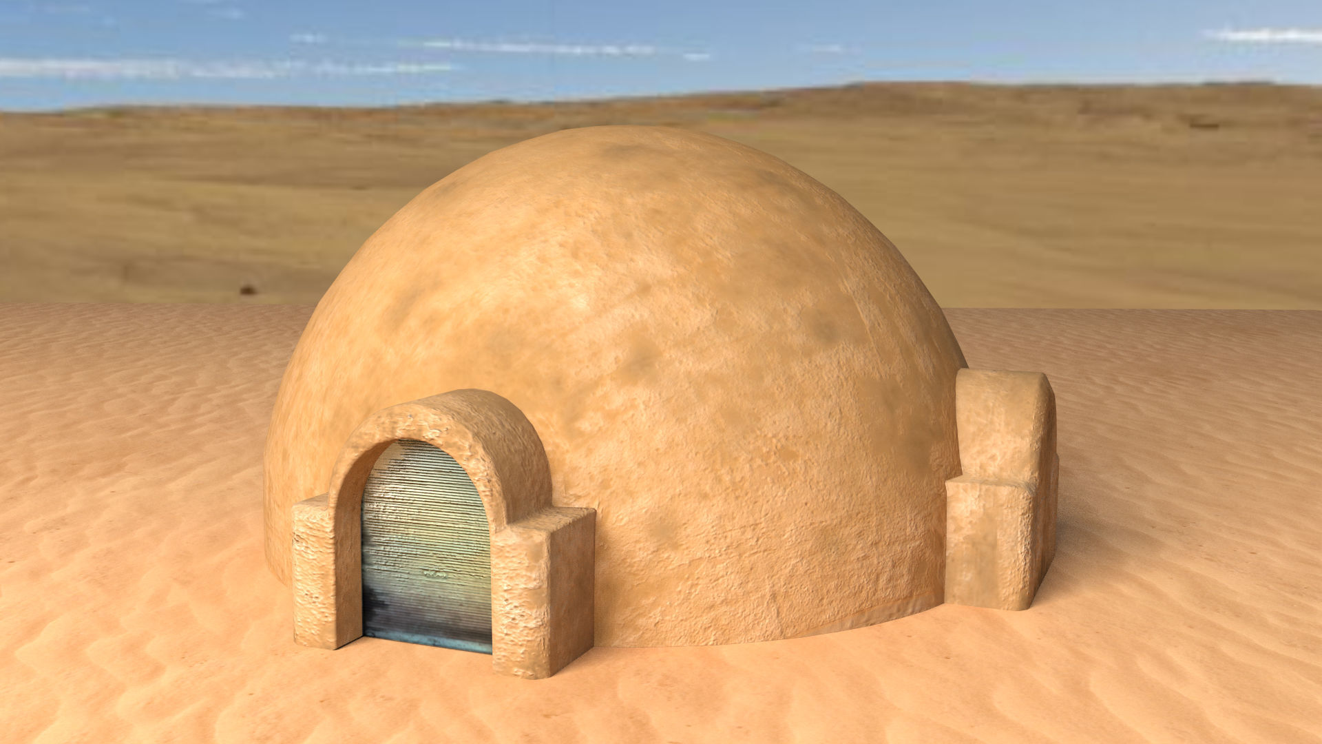 Tatooine Buildings Low-poly 3D model_8