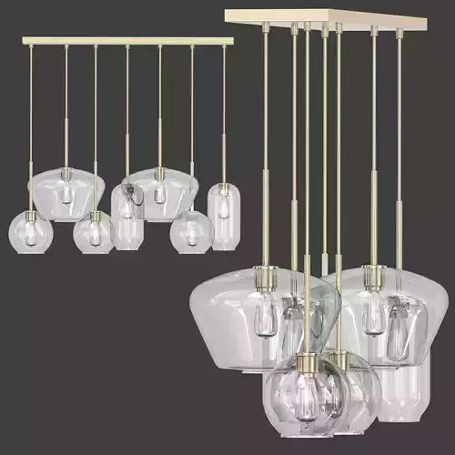 Sculptural Glass 7 Light