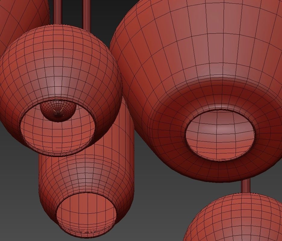 Sculptural Glass 7 Light 3D model_5