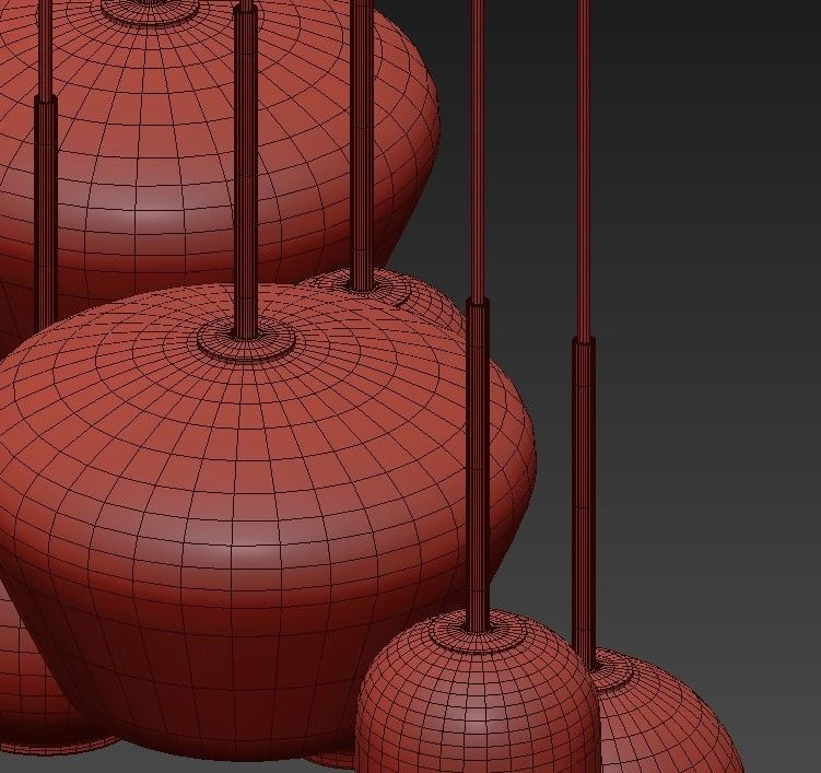 Sculptural Glass 7 Light 3D model_6