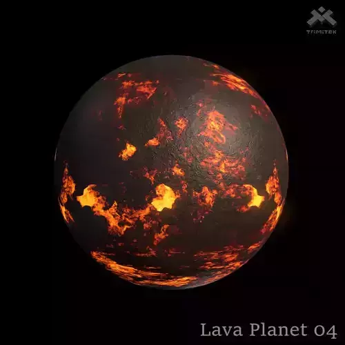 Lava Planet 04 - 8k PBR Low-poly 3D model