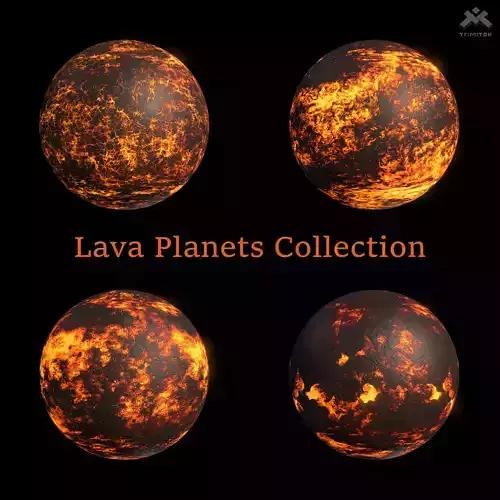 Lava Planets Collection - 8k PBR 