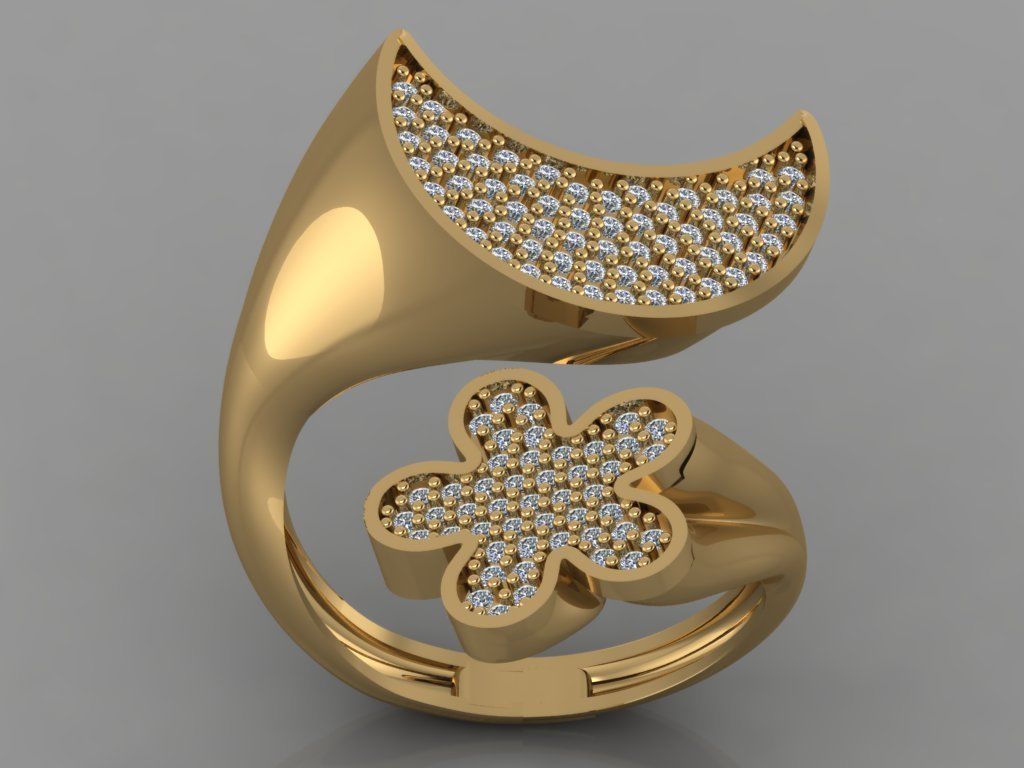 GC GOLD TW097- Diamond ring  3D print model_2