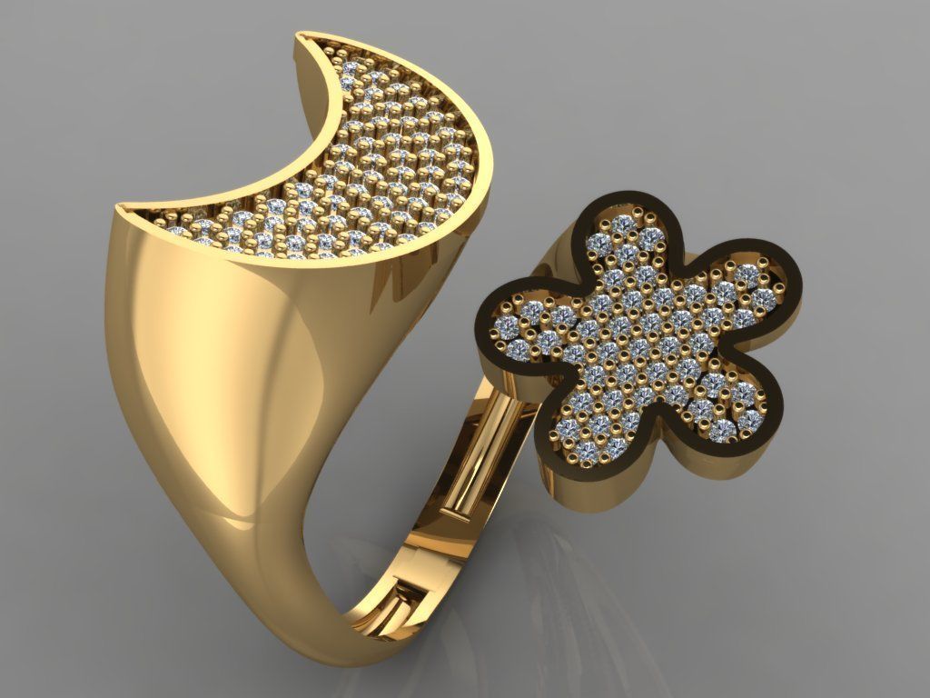 GC GOLD TW097- Diamond ring  3D print model_1