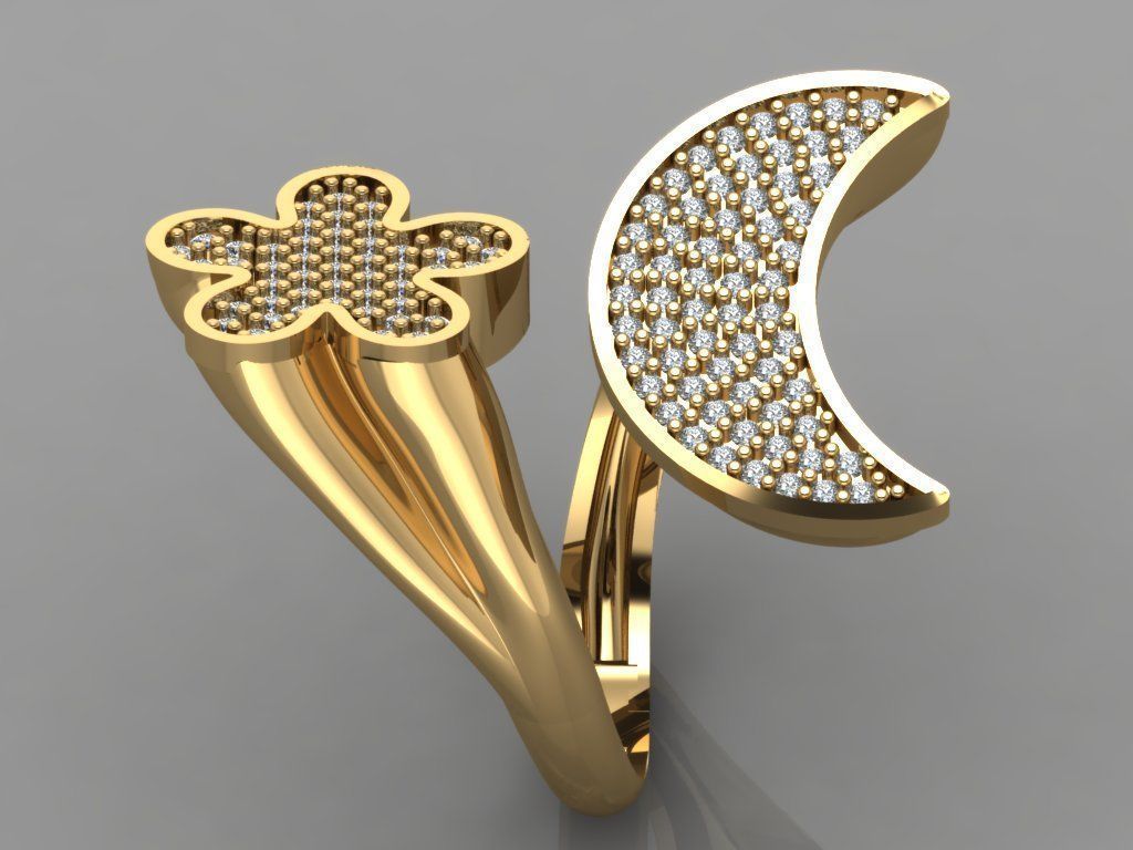 GC GOLD TW097- Diamond ring  3D print model_3