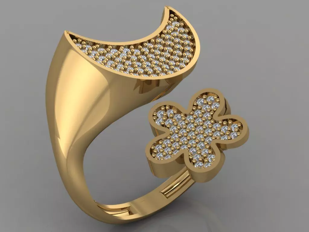 GC GOLD TW097- Diamond ring  3D print model_0