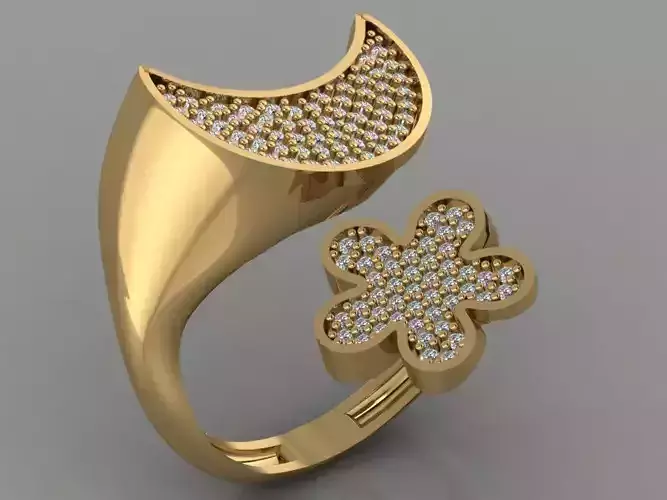 GC GOLD TW097- Diamond ring  3D print model