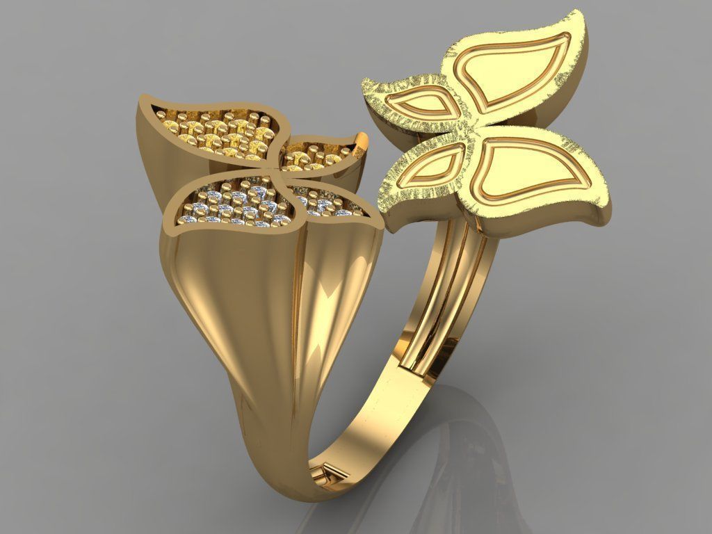 GC GOLD TW098- Diamond ring 3D print model_2