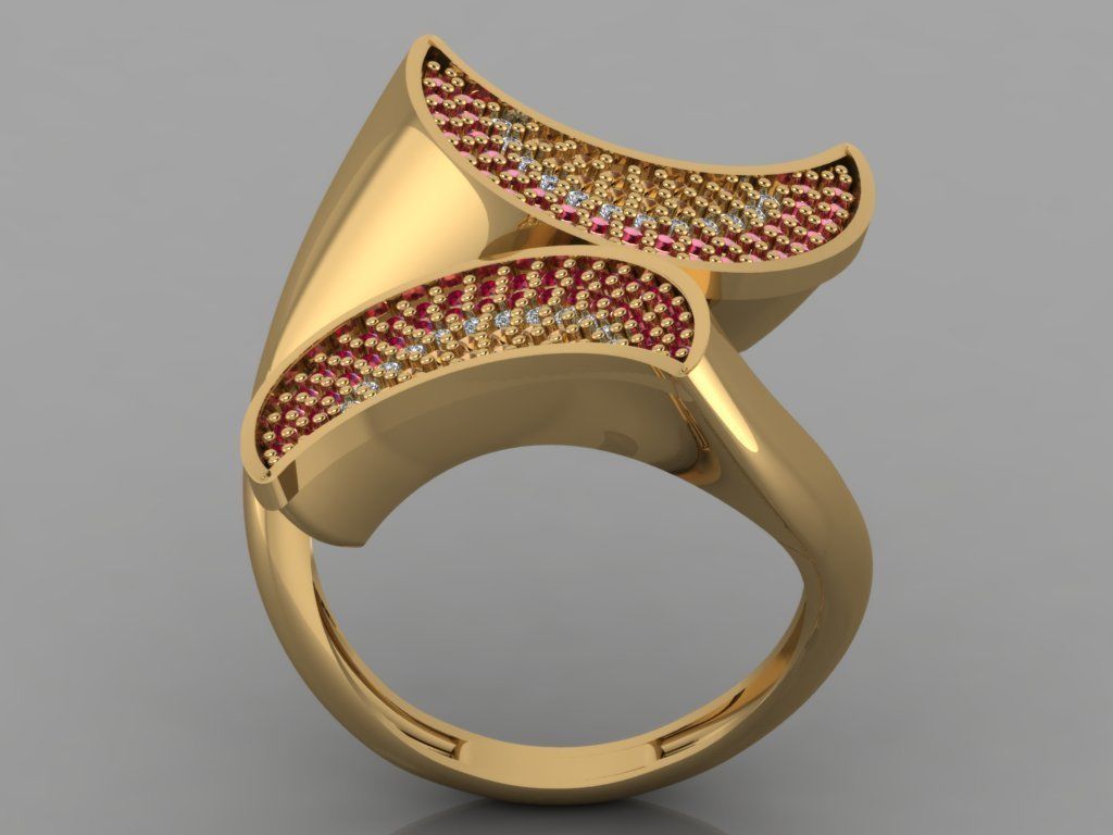 GC GOLD TW100- Diamond ring  3D print model_3