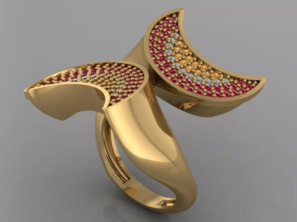GC GOLD TW100- Diamond ring  3D print model_0