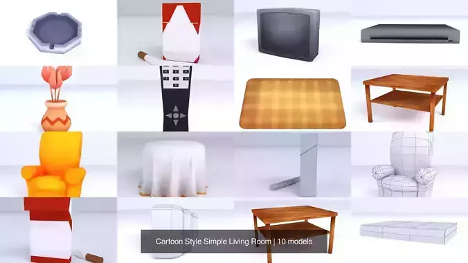 Cartoon Style Simple Living Room