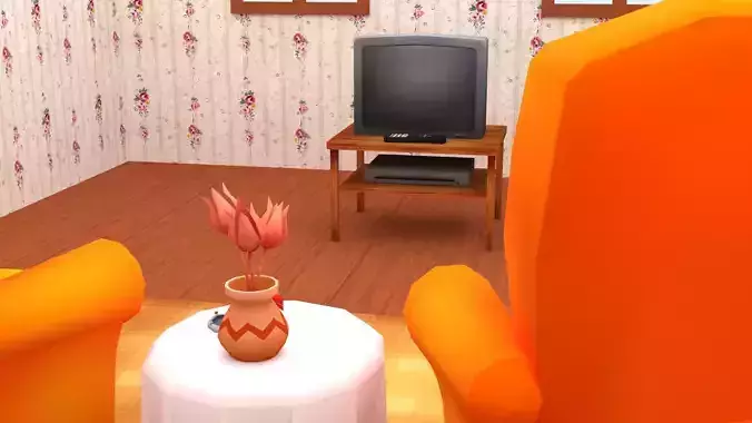 Cartoon Style Simple Living Room Set