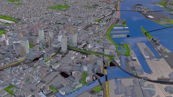 Montreal City Dec 2021 Low-poly 3D model