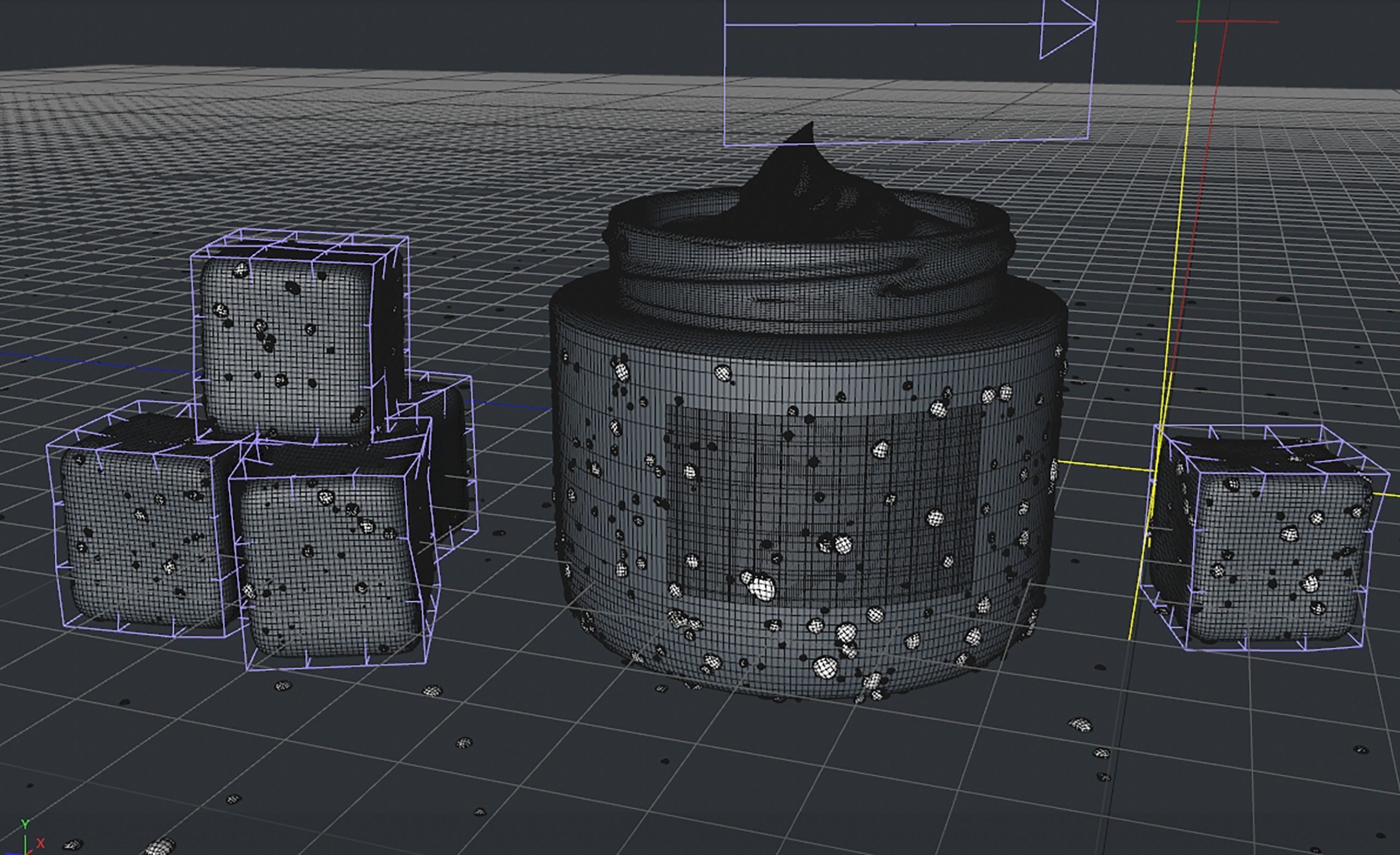 Face Cream jar open with ice cubes 3D model_6