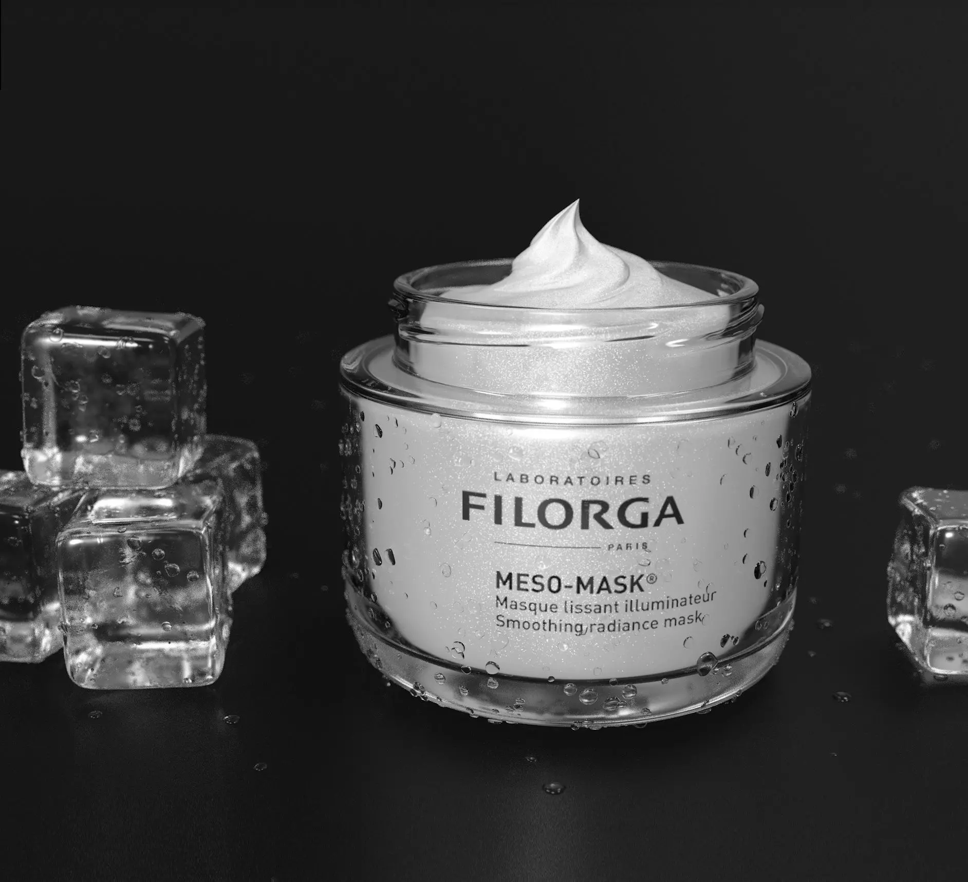 Face Cream jar open with ice cubes 3D model_0