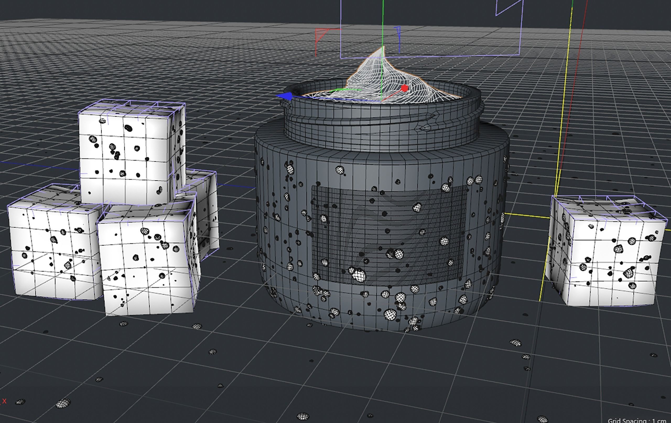 Face Cream jar open with ice cubes 3D model_5