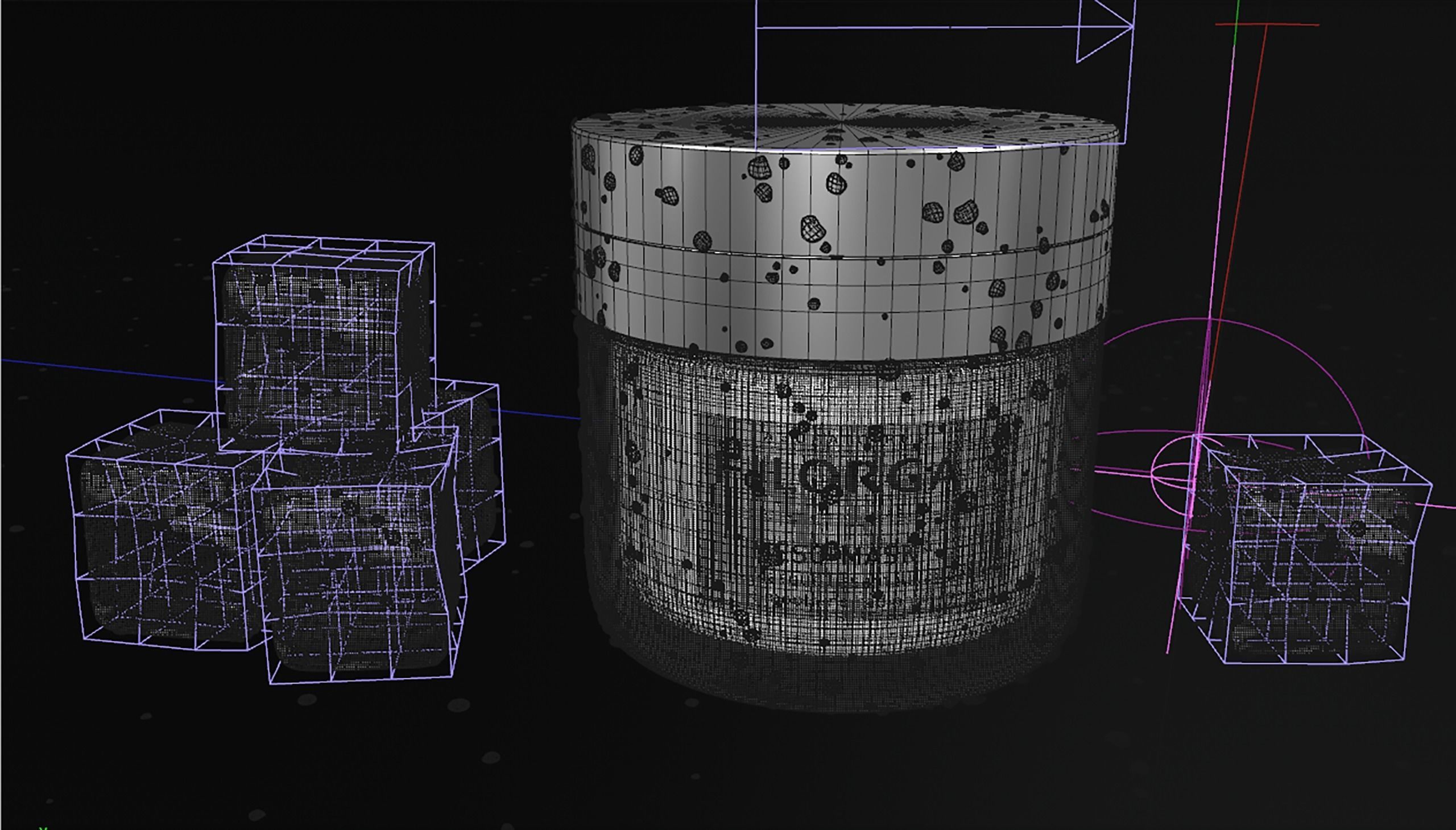 Face Cream jar open with ice cubes 3D model_7