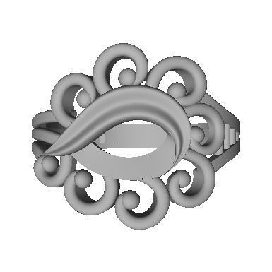 48 Women Ring Plain Gold Ring stl models  3D print model_15