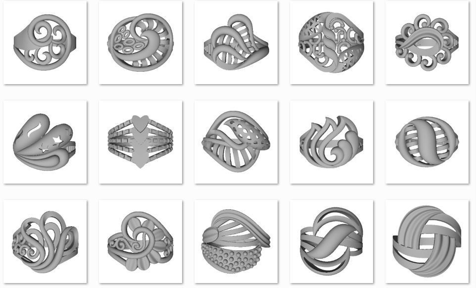 48 Women Ring Plain Gold Ring stl models  3D print model_1