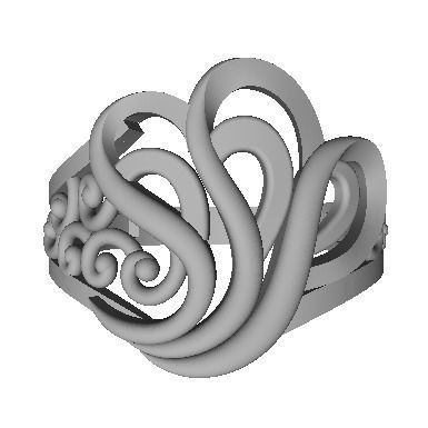 48 Women Ring Plain Gold Ring stl models  3D print model_21