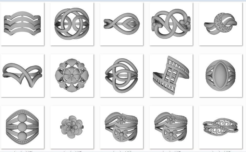 48 Women Ring Plain Gold Ring stl models  3D print model_2