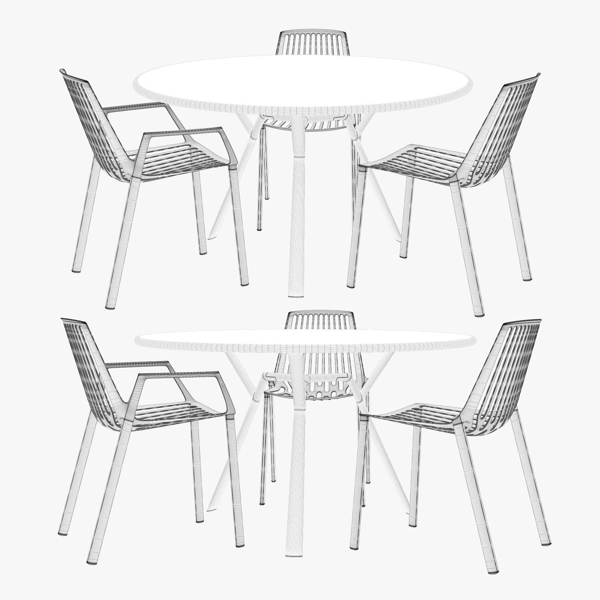 Fast dining set 001 3D model_4