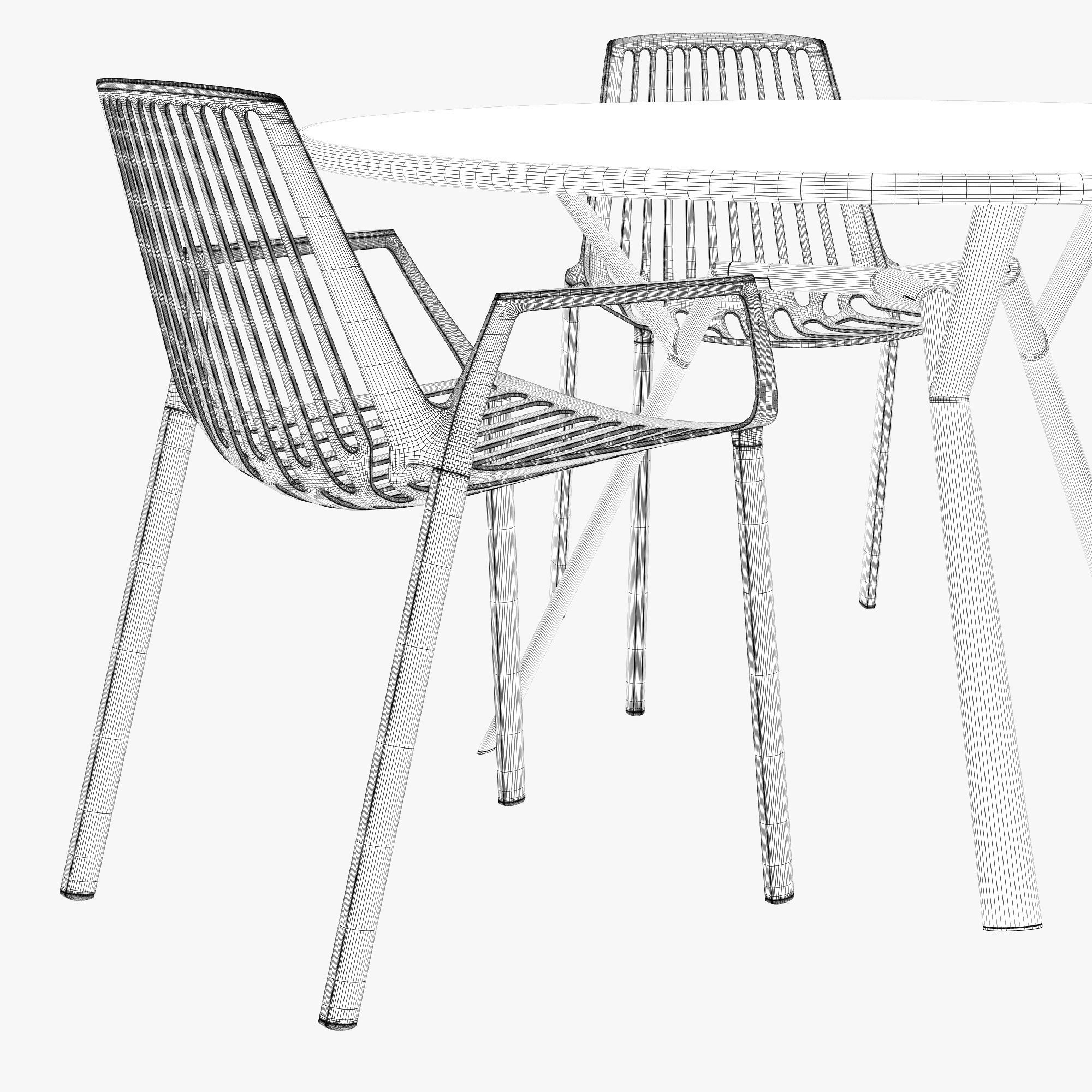 Fast dining set 001 3D model_5