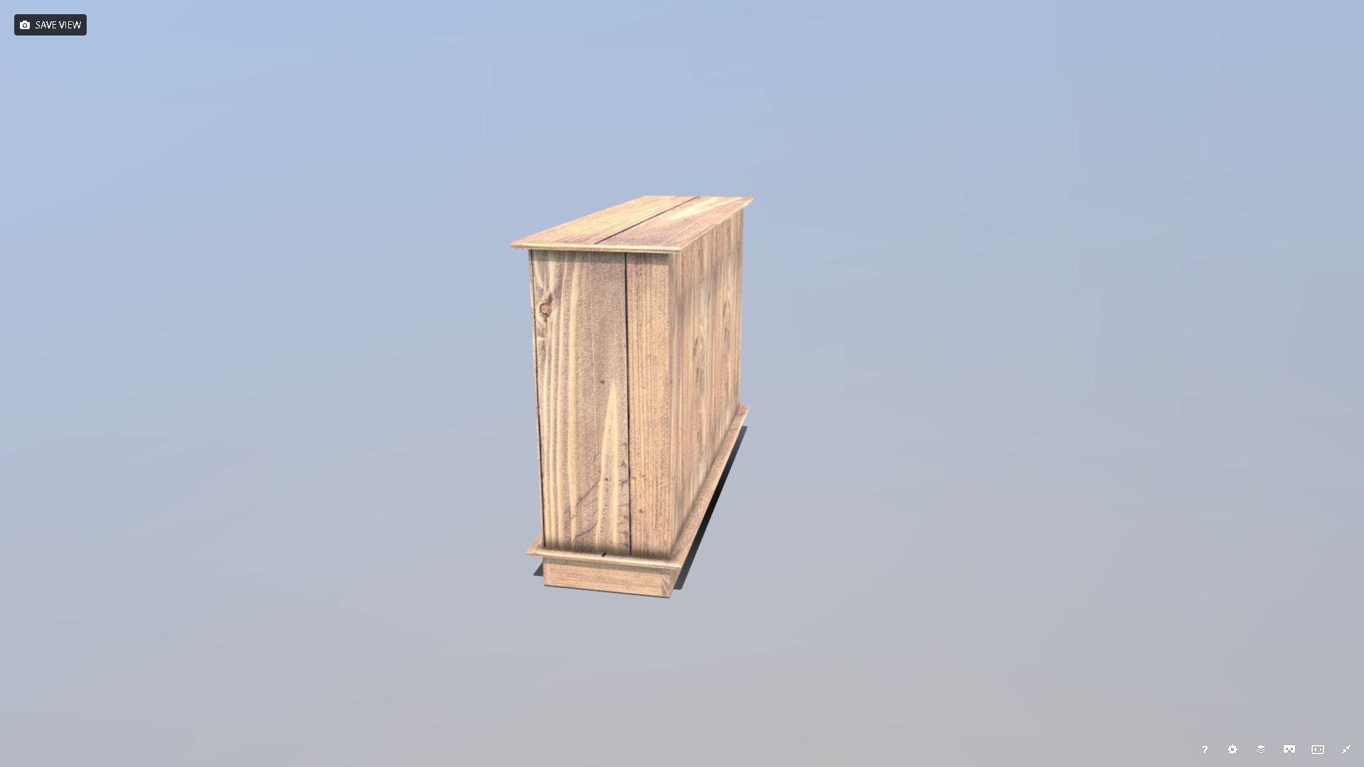 Pine Bookshelf Low-poly 3D model_3