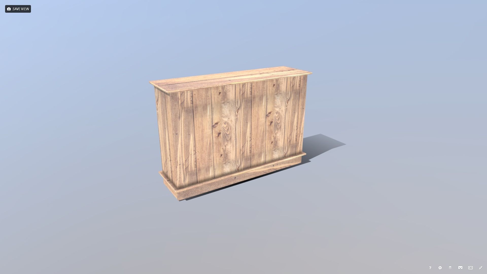 Pine Bookshelf Low-poly 3D model_4