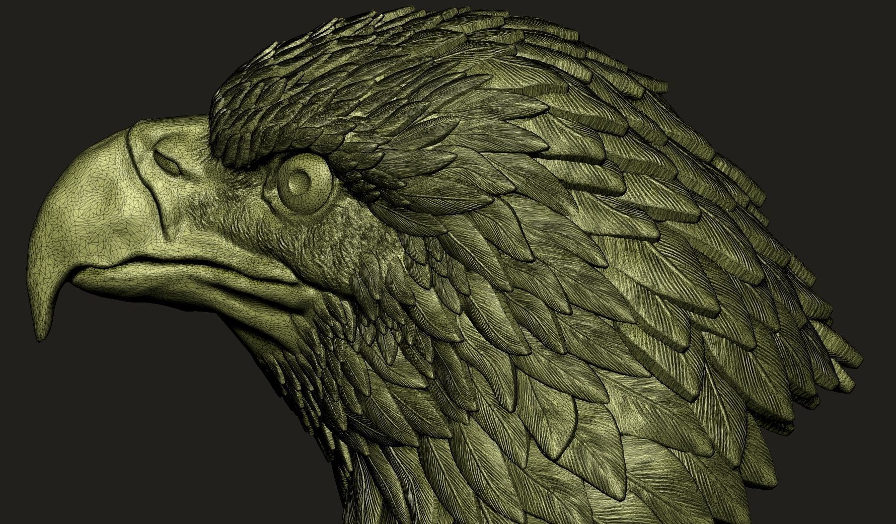 Eagle bust 3D print model_7