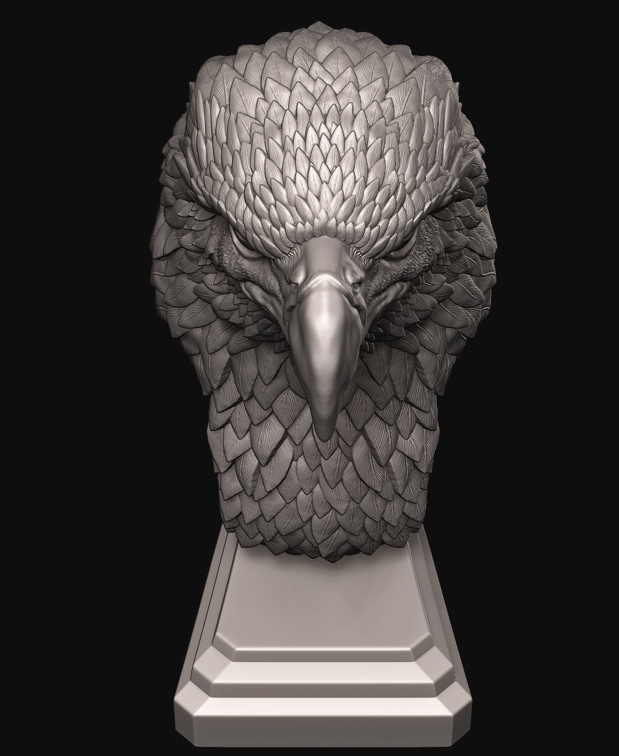 Eagle bust 3D print model_1