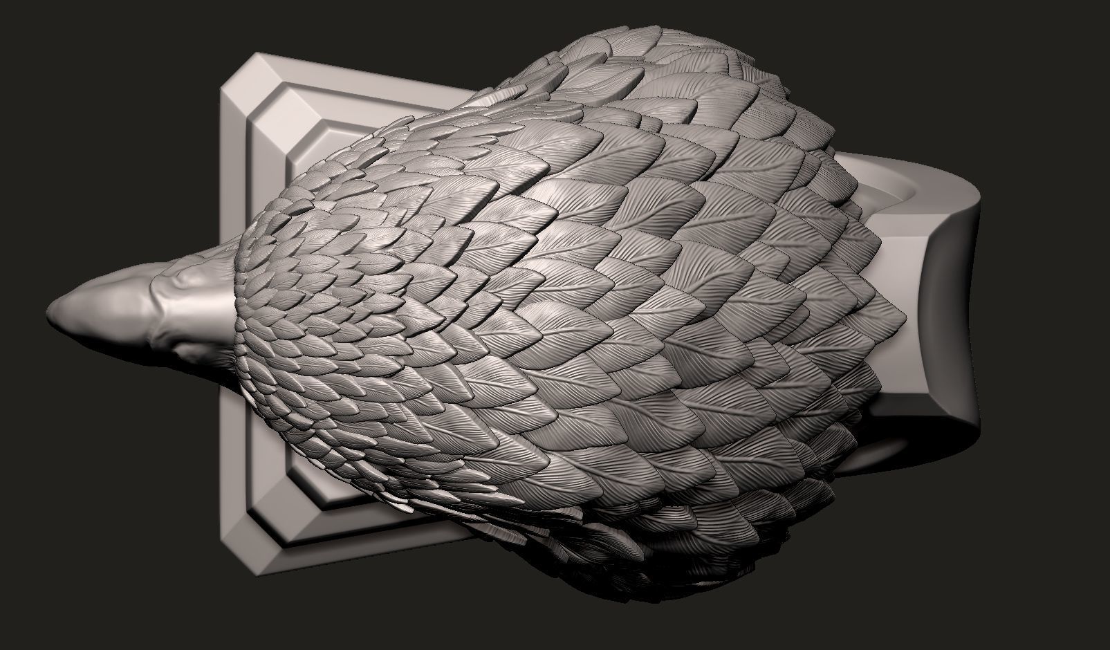 Eagle bust 3D print model_6