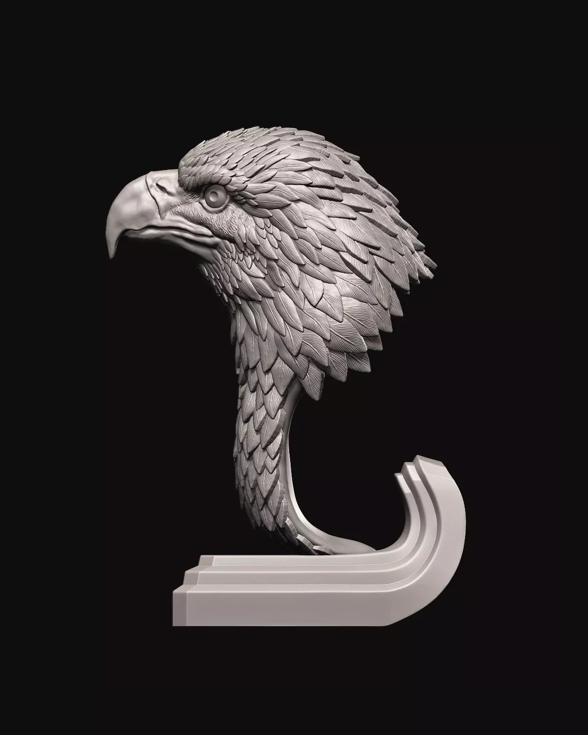 Eagle bust 3D print model_0