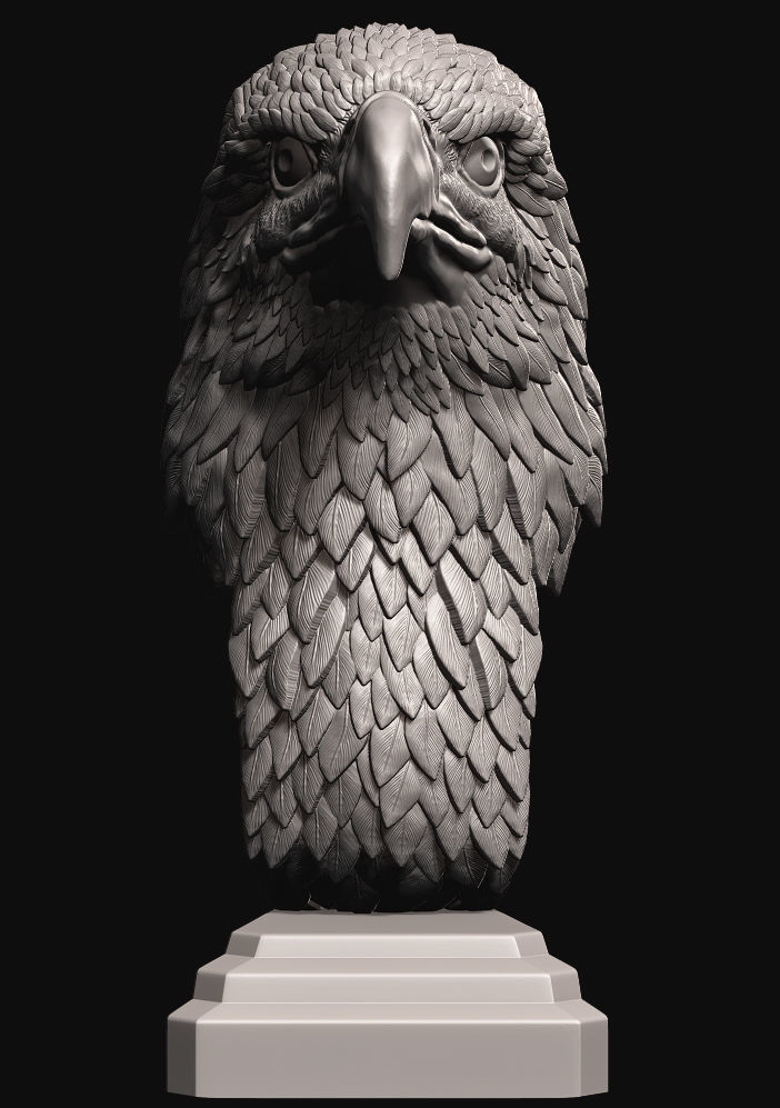 Eagle bust 3D print model_3