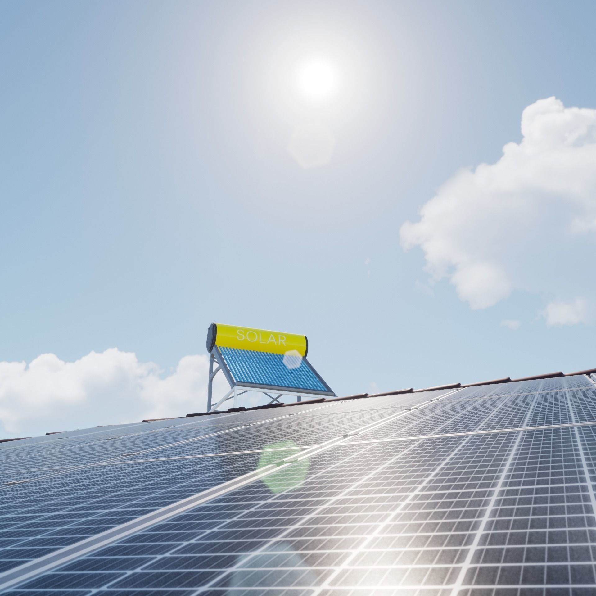 Solar Panel  Solar Heater  3D model_6