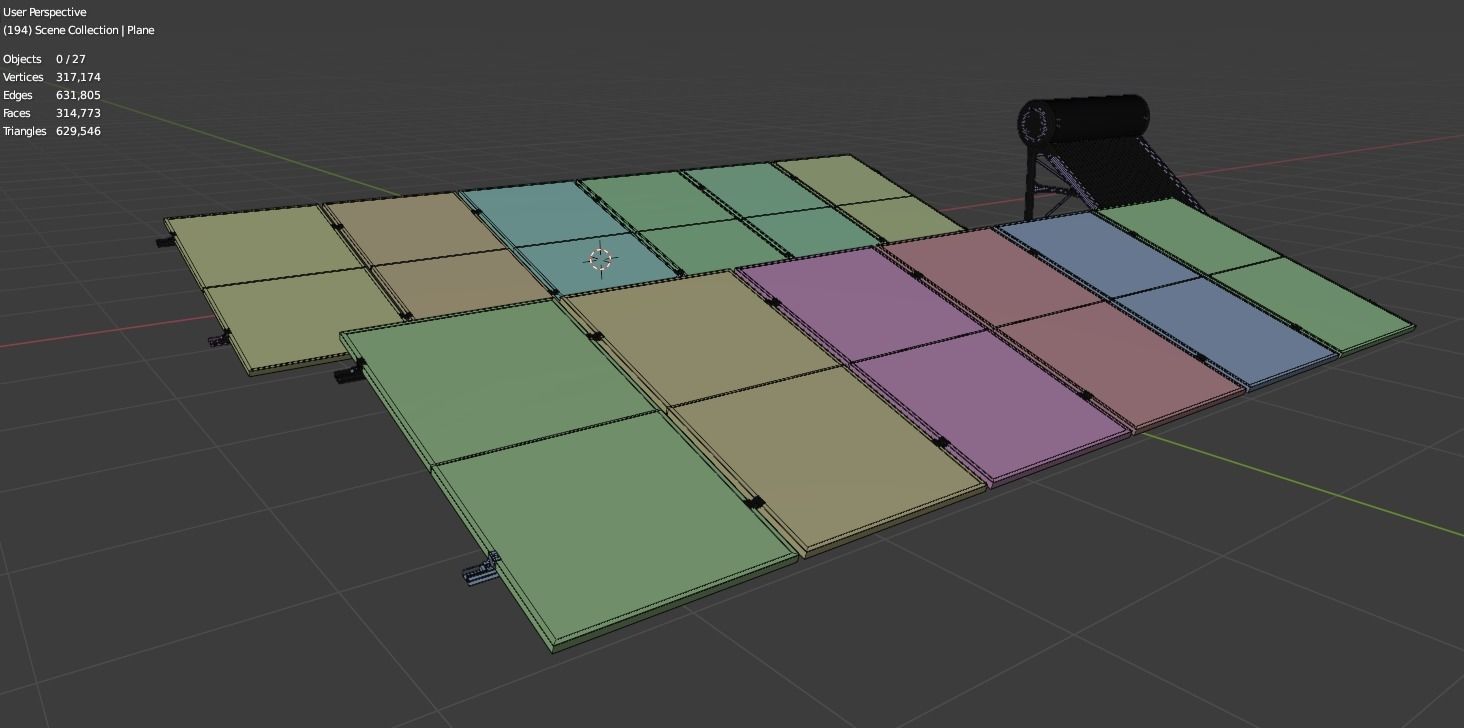 Solar Panel  Solar Heater  3D model_7