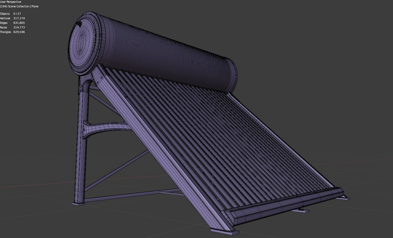 Solar Panel  Solar Heater  3D model_9