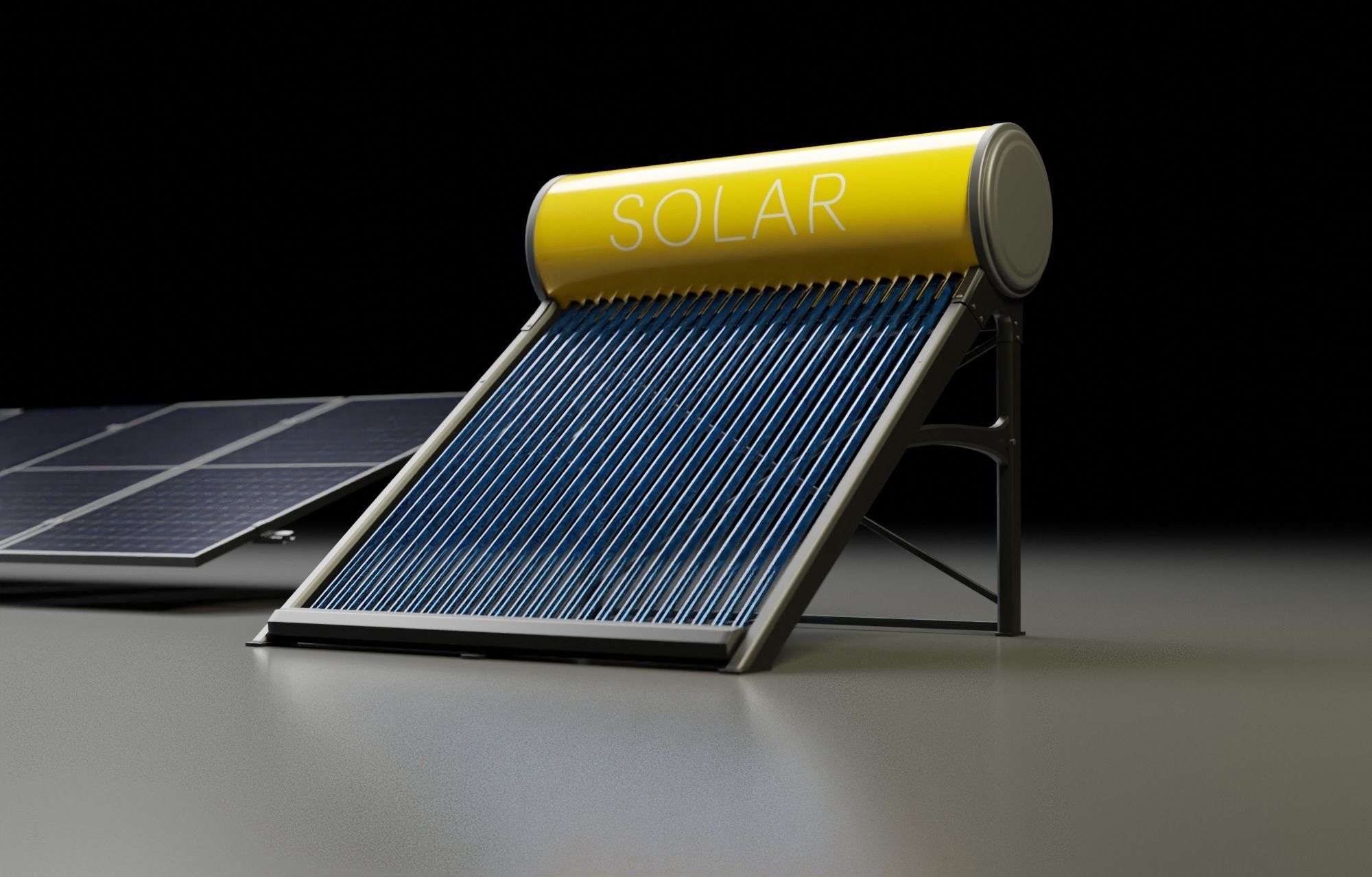 Solar Panel  Solar Heater  3D model_3