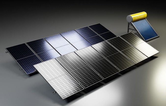 Solar Panel  Solar Heater  3D model