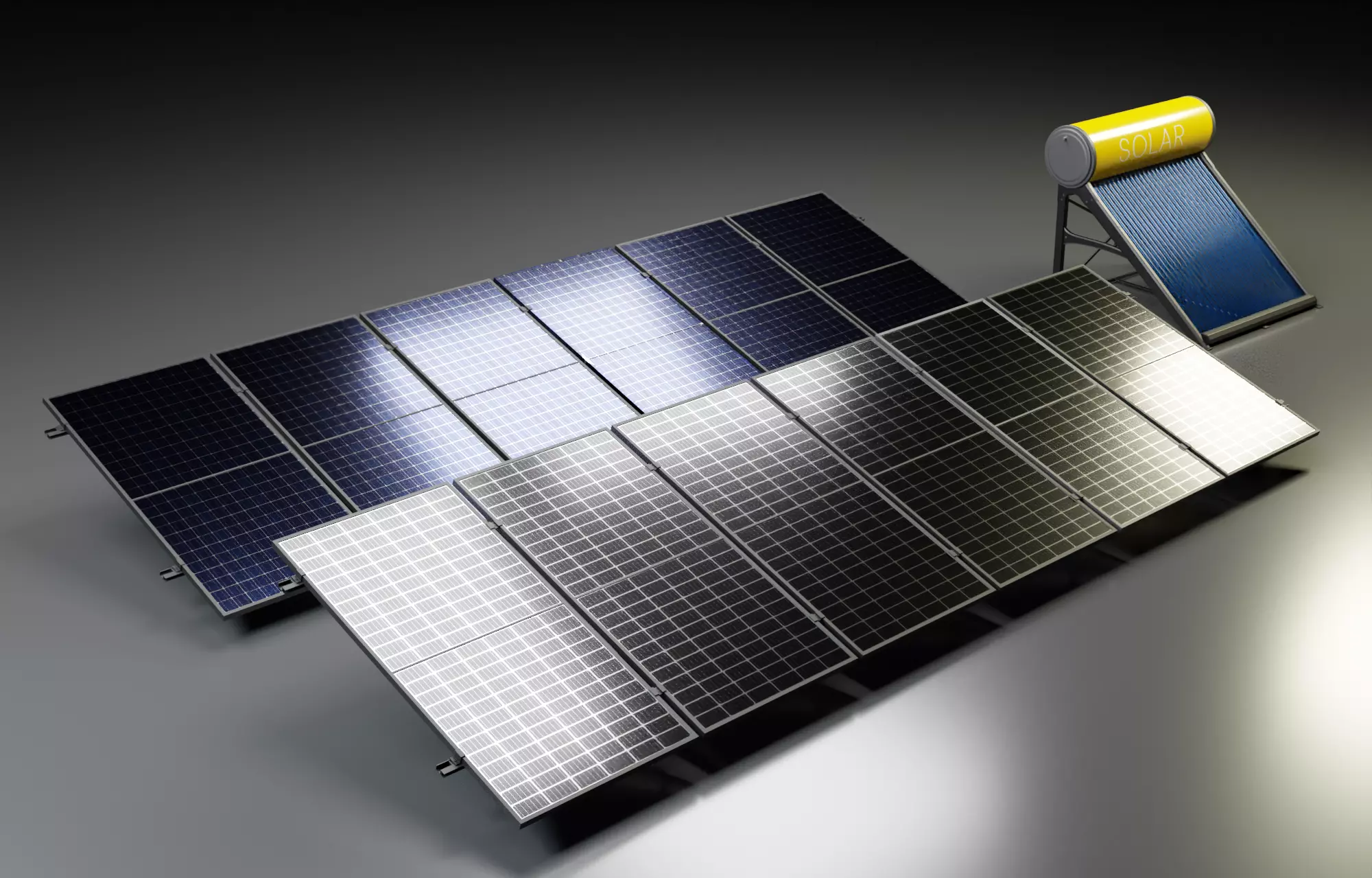 Solar Panel  Solar Heater  3D model_0