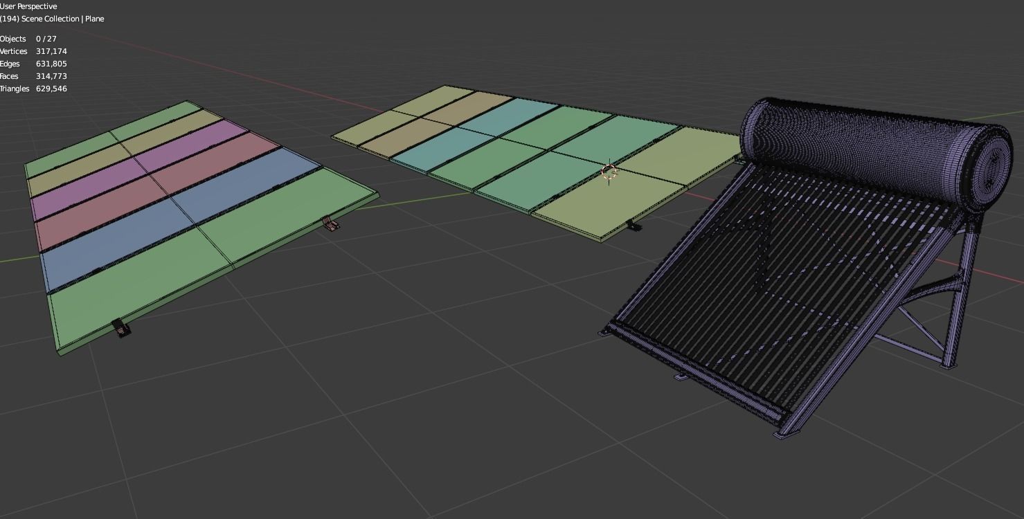 Solar Panel  Solar Heater  3D model_8