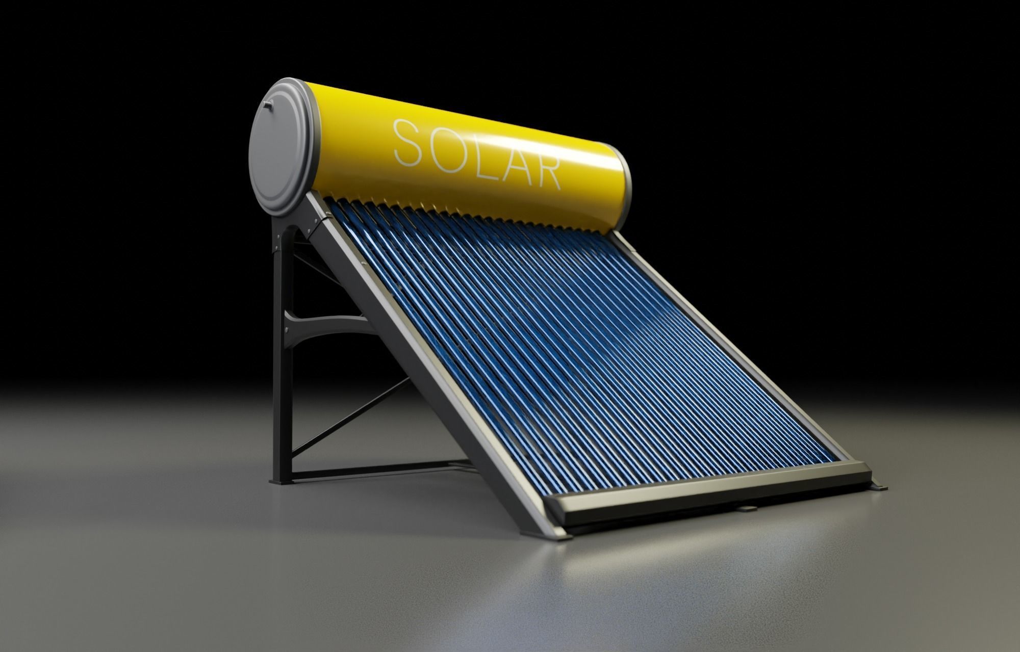 Solar Panel  Solar Heater  3D model_4