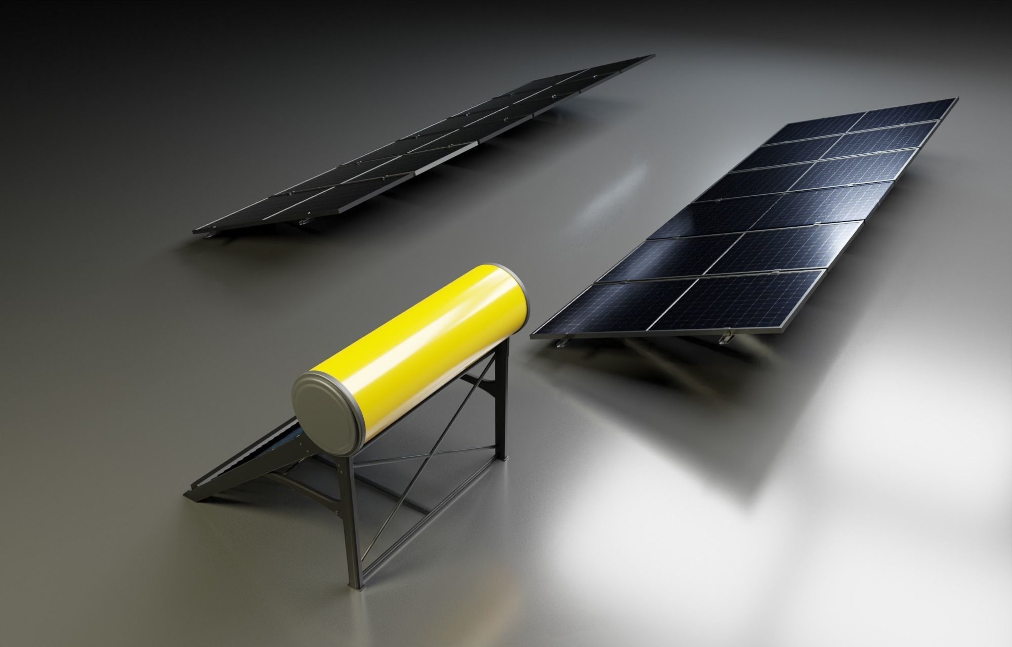 Solar Panel  Solar Heater  3D model_5