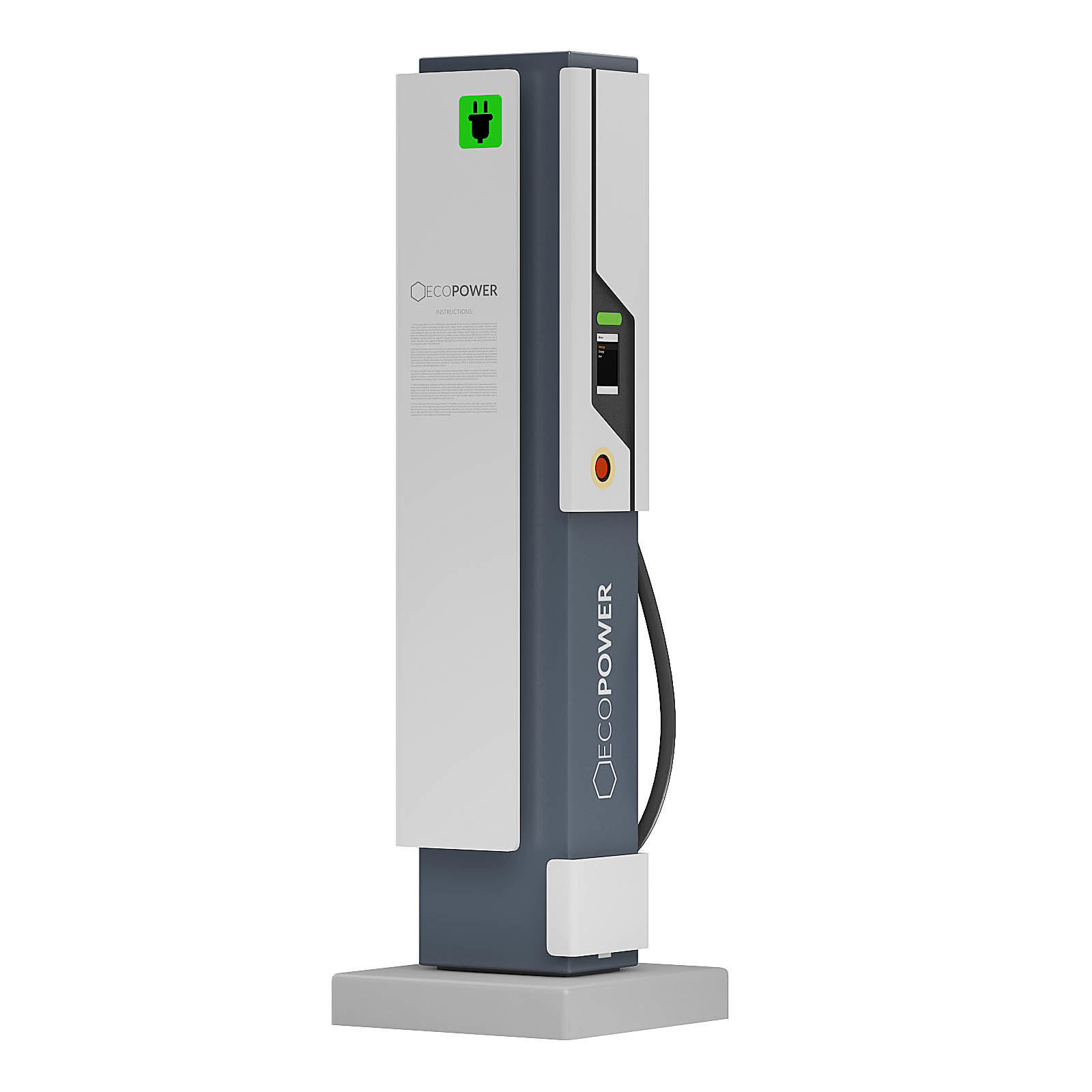 Car Charging Station 3D Model 3D model_2