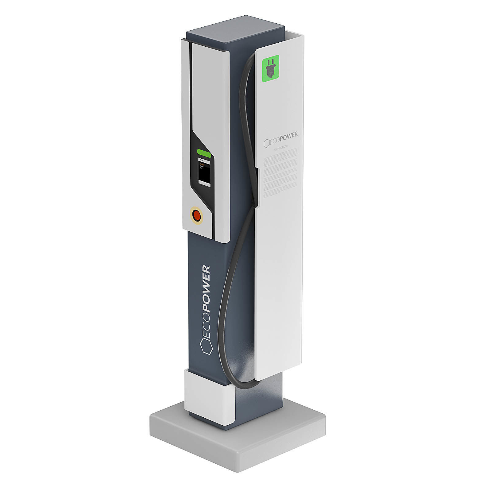 Car Charging Station 3D Model 3D model_4