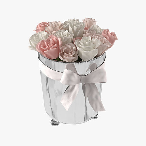 Roses in ice bucket 3D model